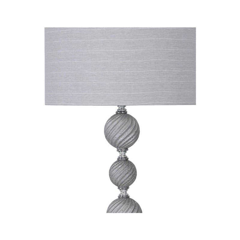 157cm Metal Floor Lamp 3 Balls Silver Cyl Linen Shd-E27-DP