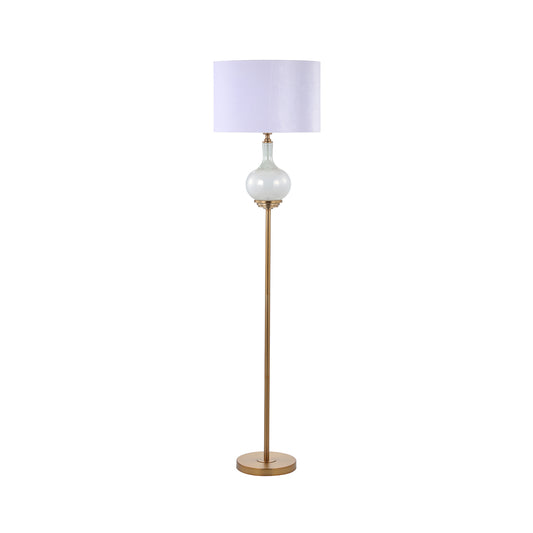 75.5cm Silver Frost Glass Table Lamp with Mocha Velvet Shade- Silver Ins- E27 Dual Plug