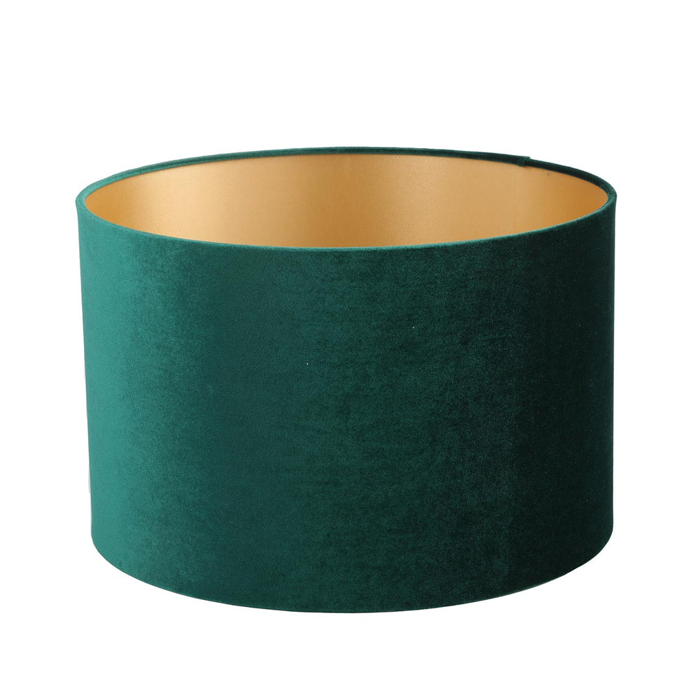 165cm White Mercury Floor Lamp with Dark Green Velvet Shade – Gold Ins – E27 Dual Plug