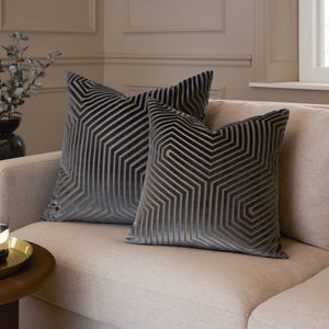 Evoke 45x45 Feather Filled Cushion Charcoal - view 6