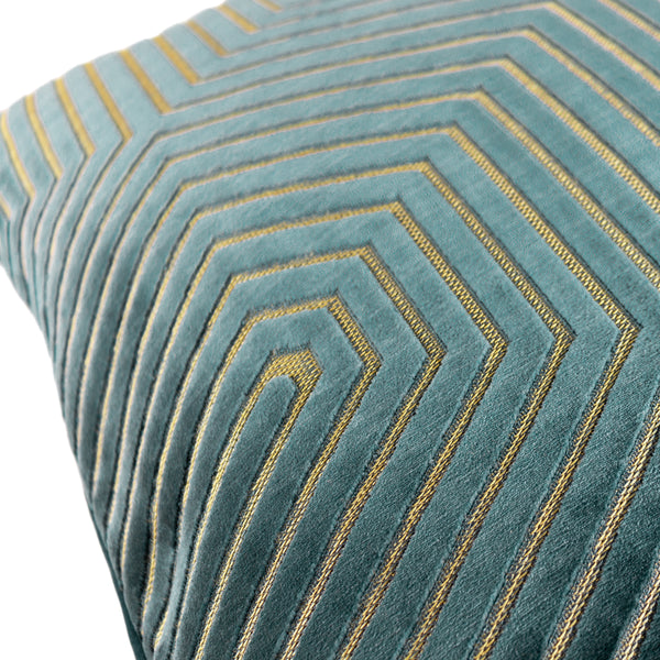 Evoke 45x45 Feather Filled Cushion Teal - view 5