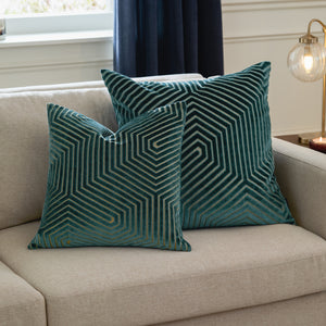 Evoke 45x45 Feather Filled Cushion Teal - view 6