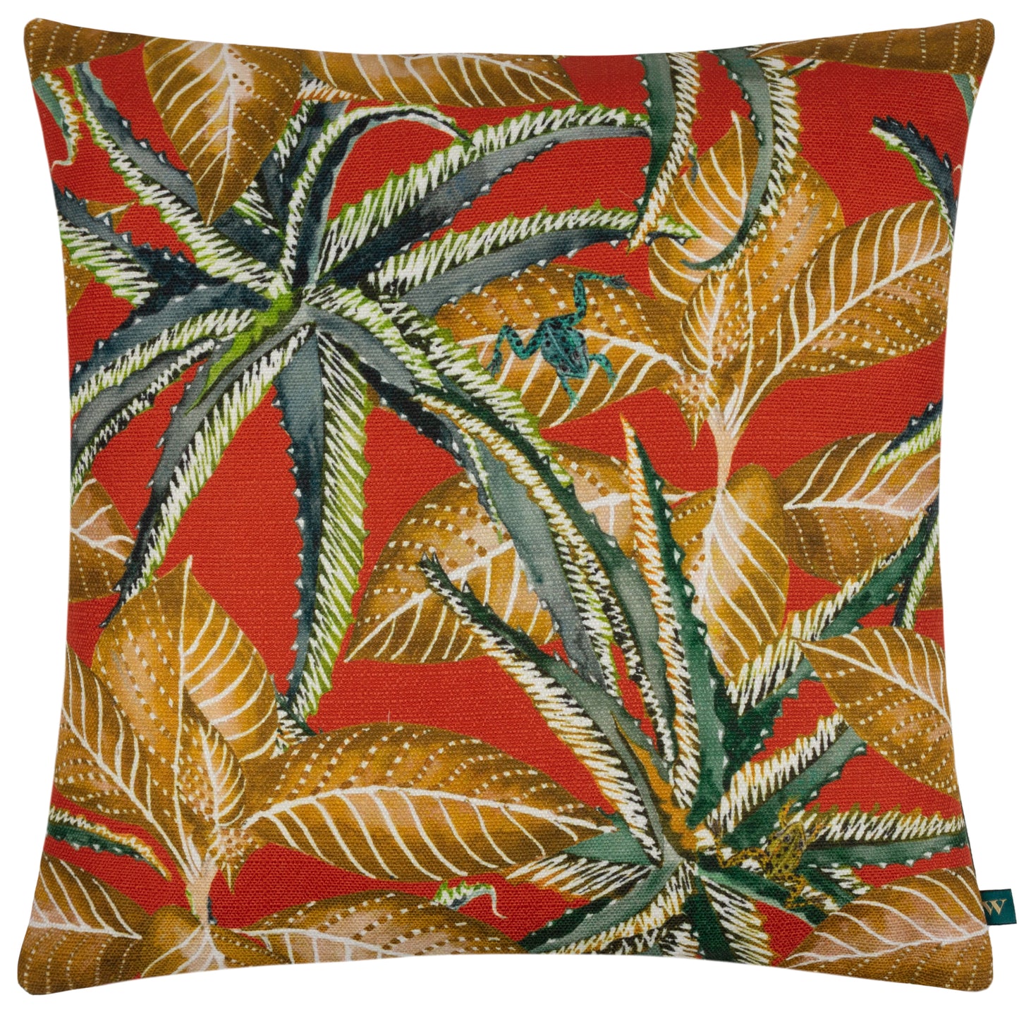 EBON WILDS JAHI 43X43 FEATHER FILLED CUSHION TANGERINE