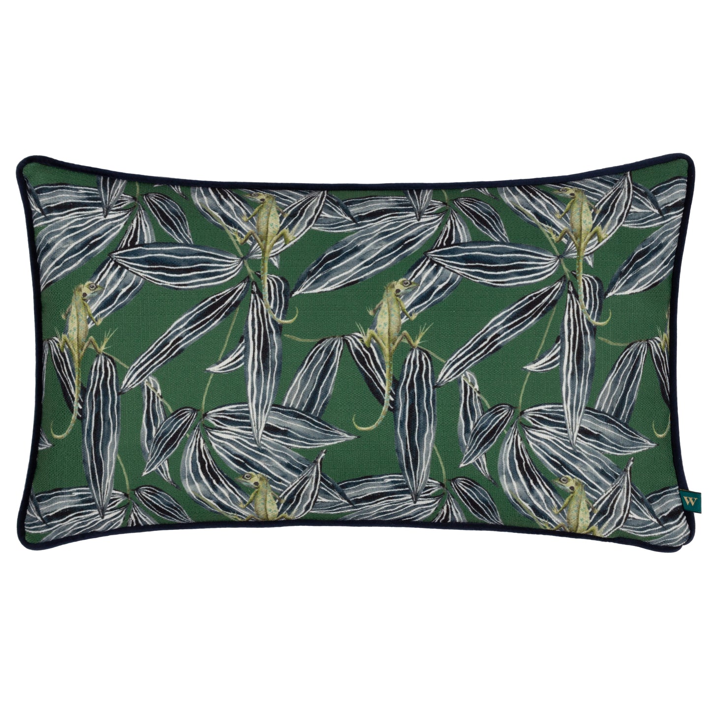 EBON WILDS NKIRU 30X50 FEATHER FILLED CUSHION GREEN