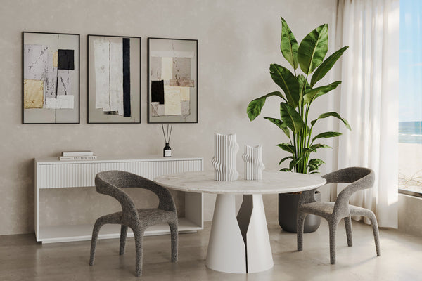 Escada Dining Chair - Chex Bouclé Charcoal - Tommy Franks