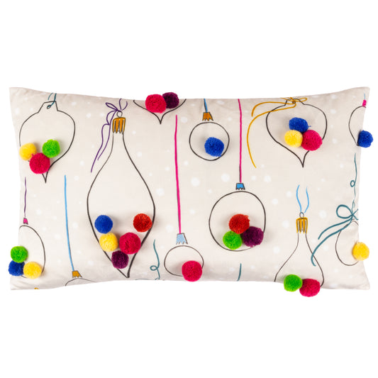FESTIVE-VAL BAUBLES 30X50 FEATHER FILLED CUSHION MULTI