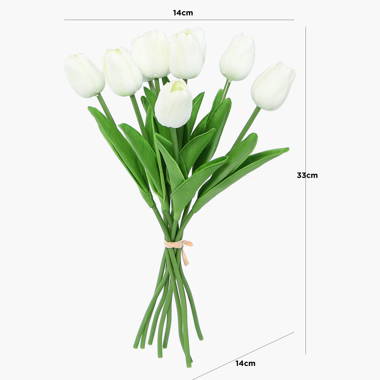 White Tulip Bunch Of 9