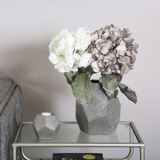 80cm Hydrangea White Grey