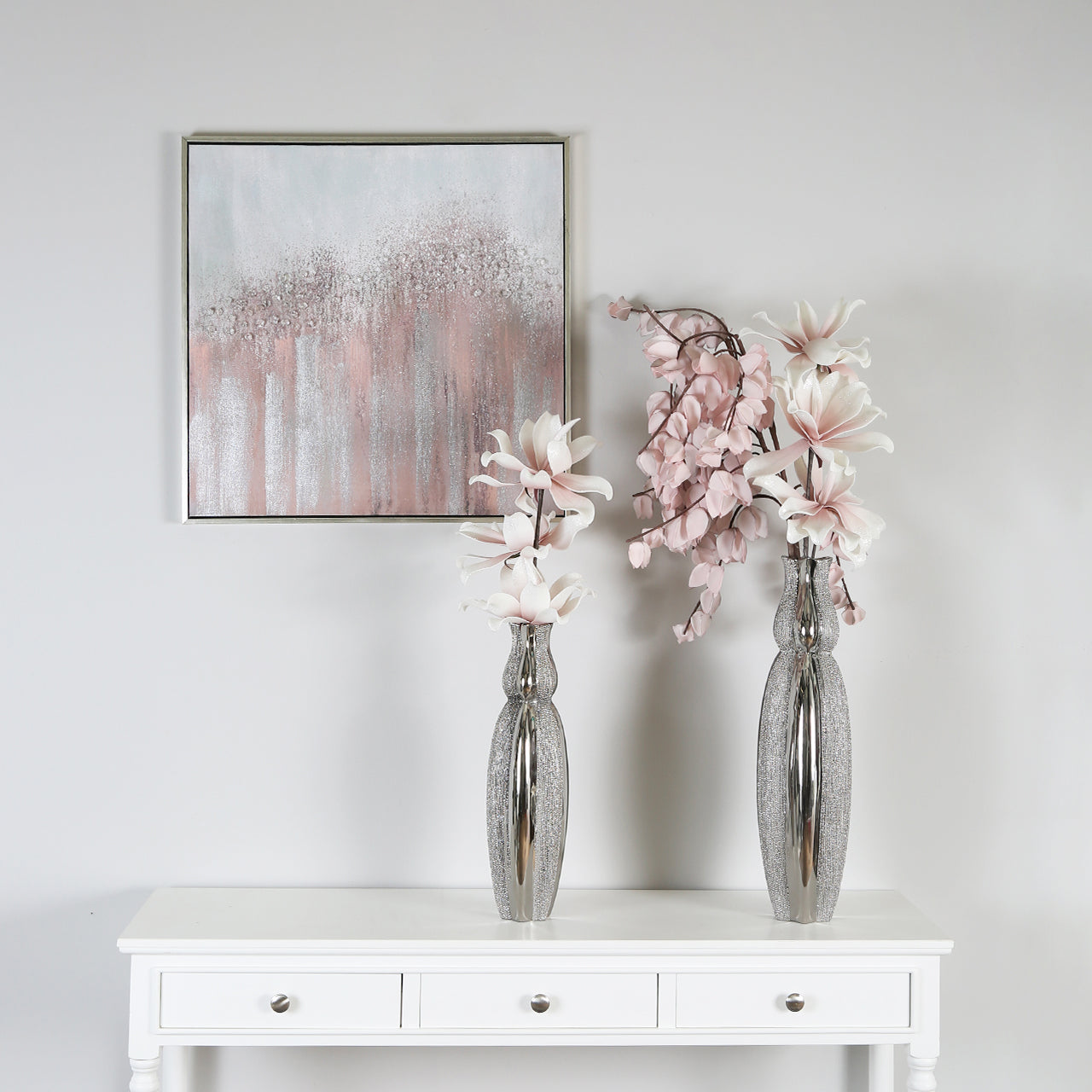 120cm Blossom Stem Pink Grey