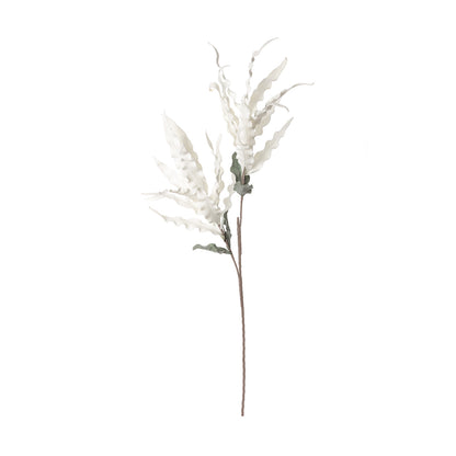 118cm Foam Double Stem Gladiola Leaves White