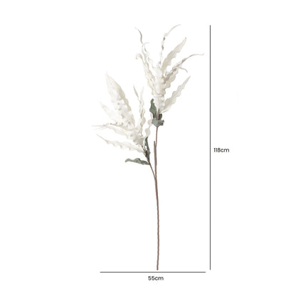 118cm Foam Double Stem Gladiola Leaves White