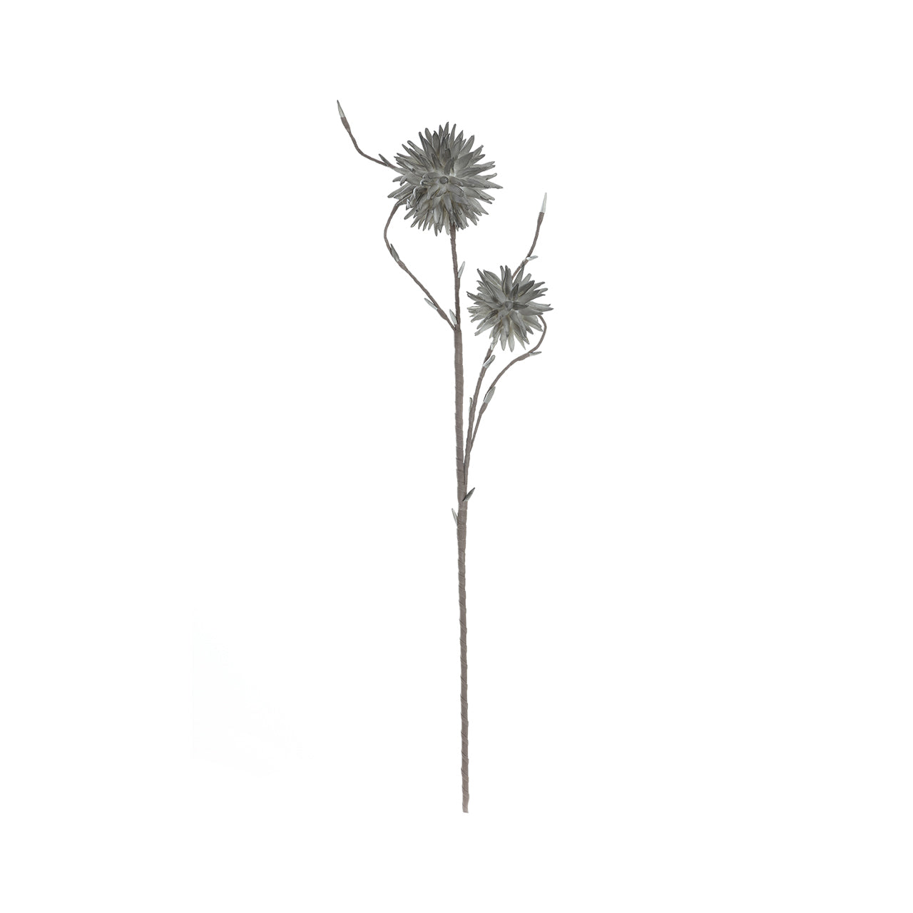 79cm Allium Foam Double Stem Flower Grey