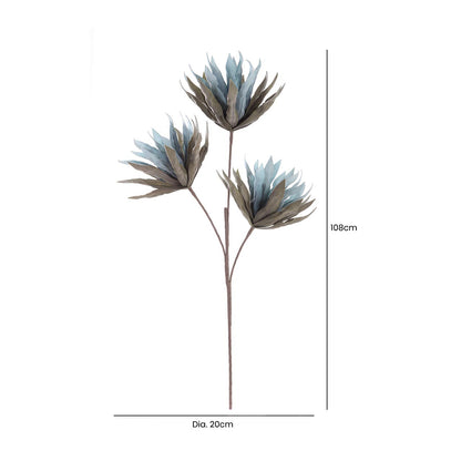 108cm Triple Stem Foam Flower Blue