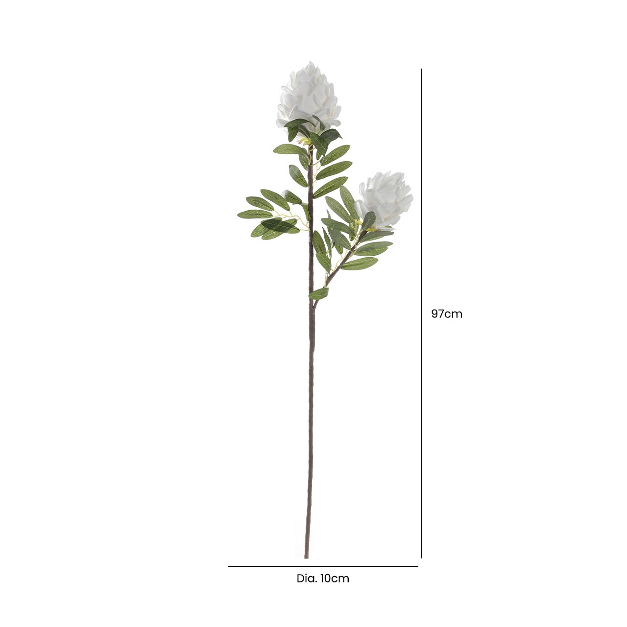 97cm Double Stem Foam Flower White