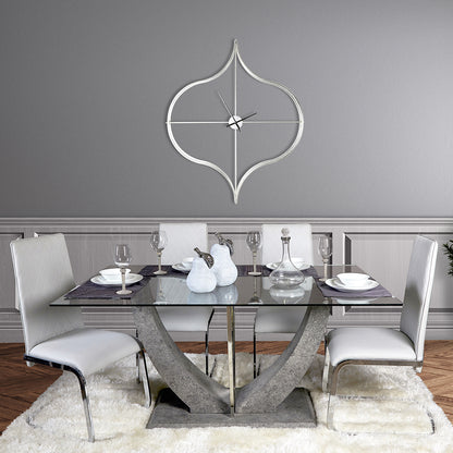 Leo Light Grey PU And Chrome Dining Chair