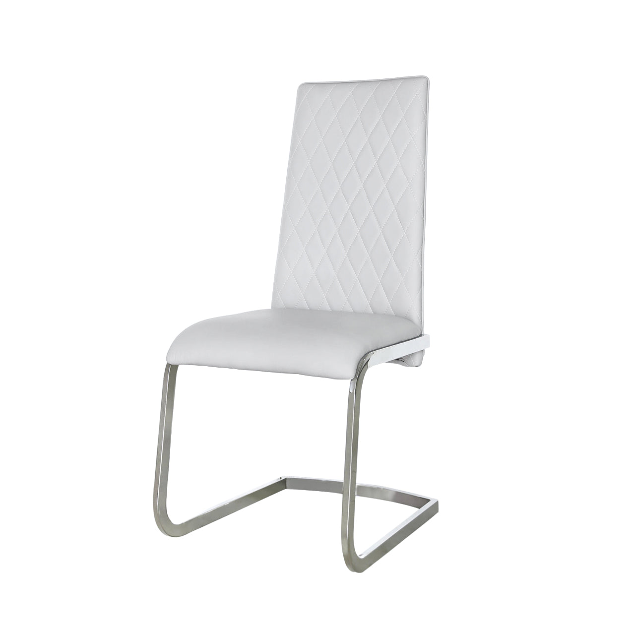 Leo Light Grey PU And Chrome Dining Chair