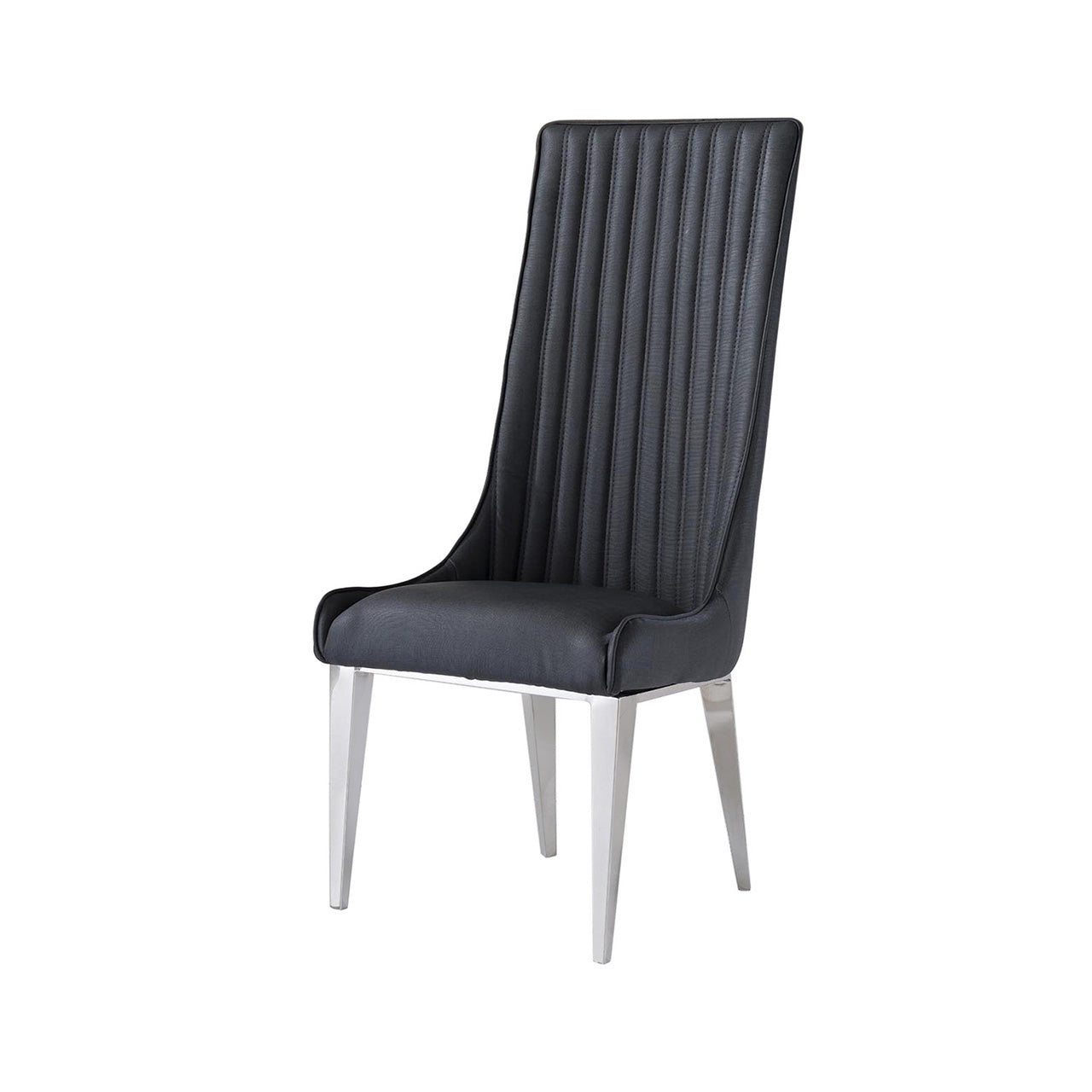 Jupiter Dark Grey PU And Chrome Dining Chair