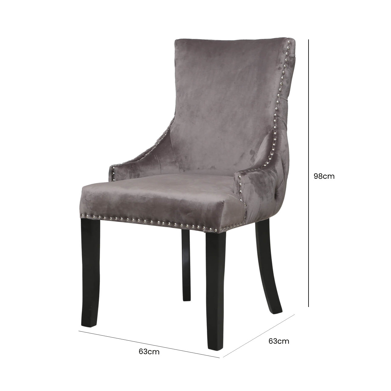 Tufted Back Dining Chair Grey