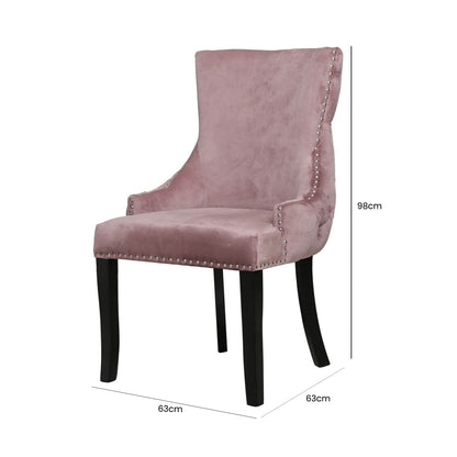 Tufted Back Dining Chair Blush Pink