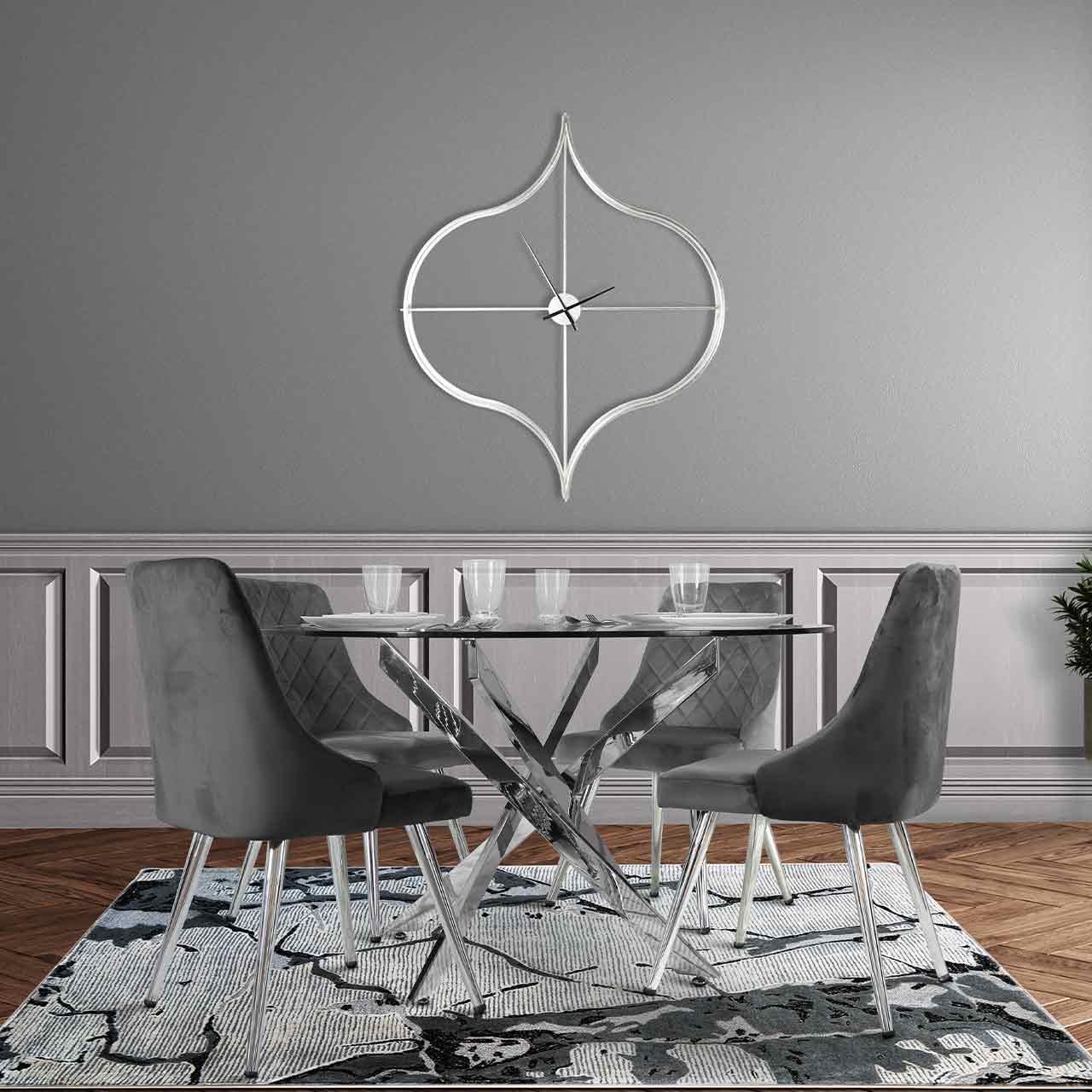 Tiffany Dining Chair Grey Velvet