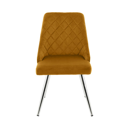 Tiffany Dining Chair Mustard Velvet