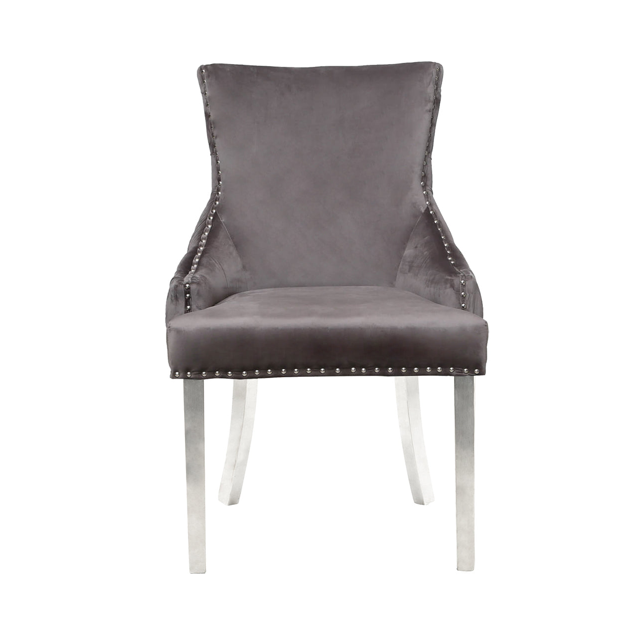 Tufted Back Dining Chair Grey Steel Legs - DSP