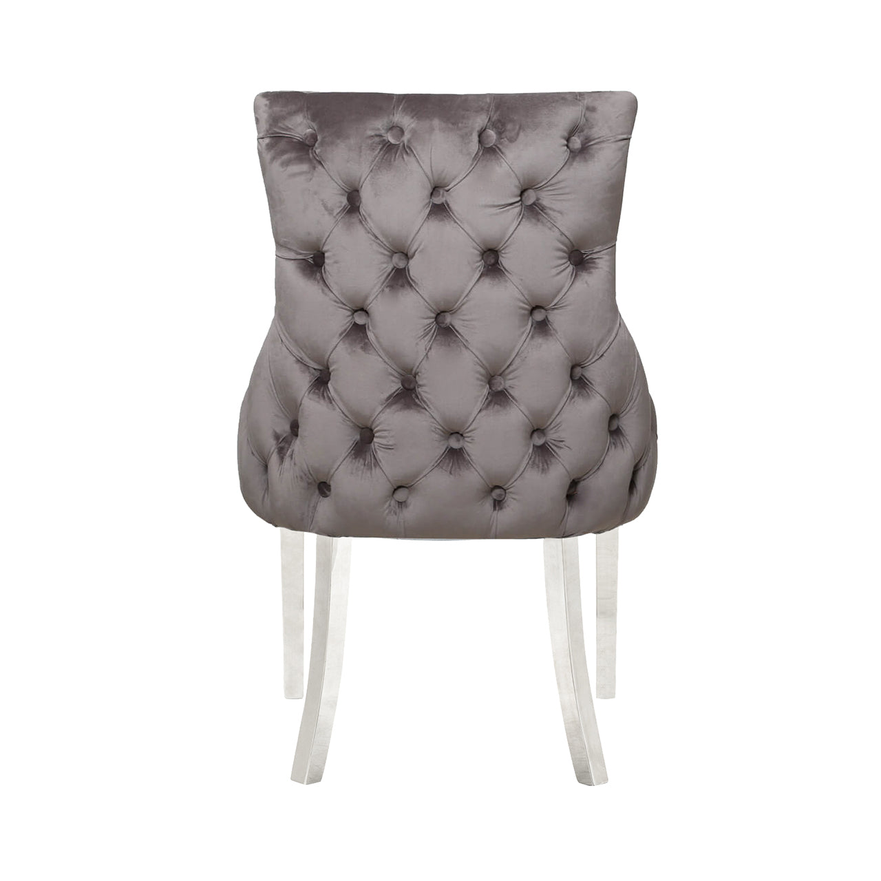 Tufted Back Dining Chair Grey Steel Legs - DSP