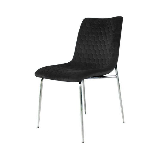 Zula Dining Chair Black Chrome Legs