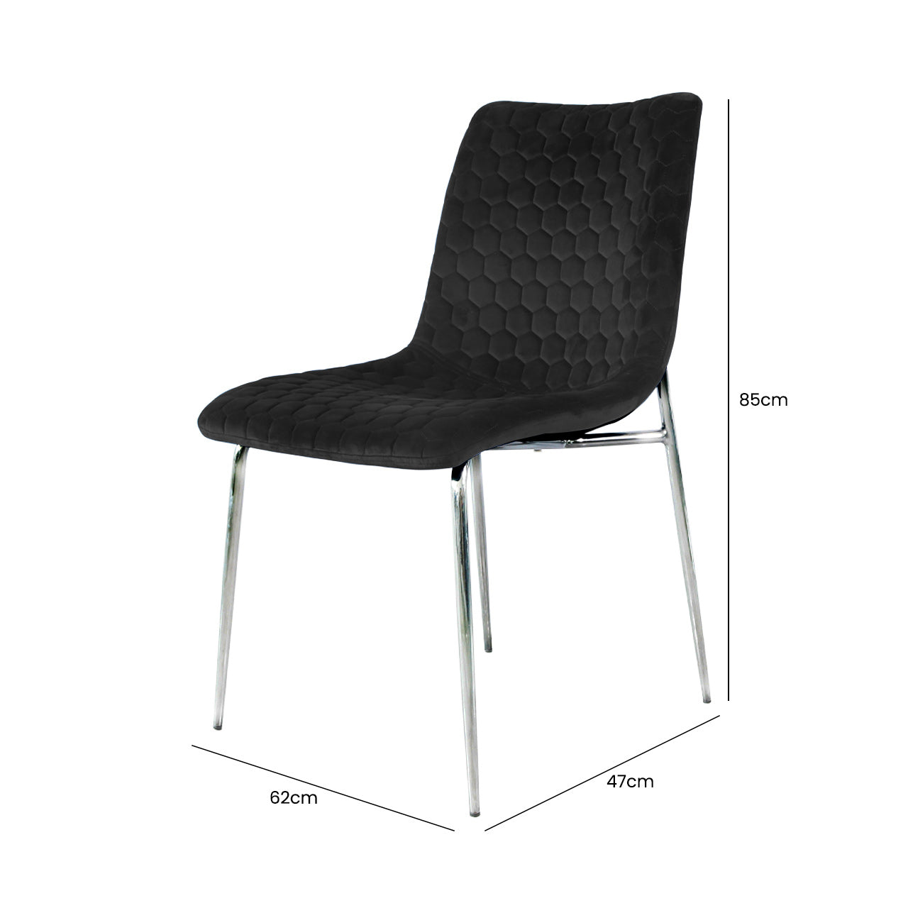 Zula Dining Chair Black Chrome Legs