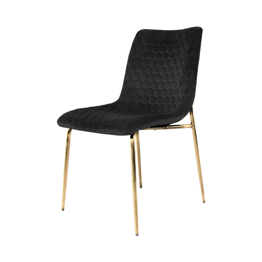 Zula Dining Chair Black Gold Legs