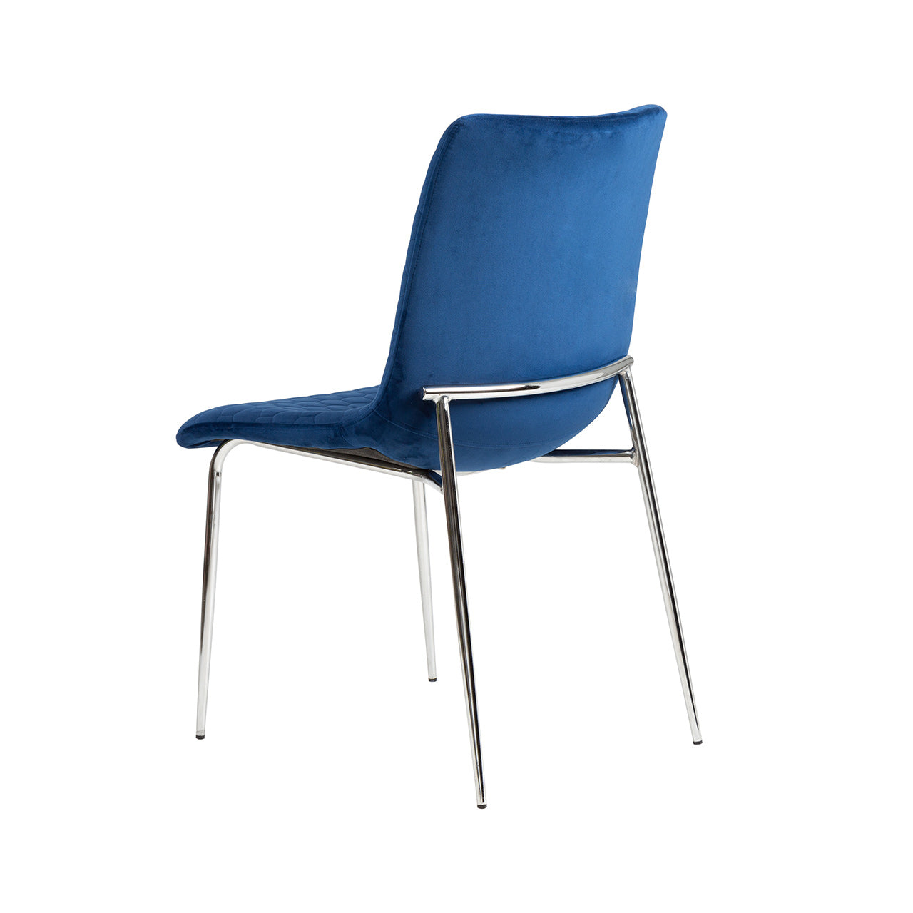 Zula Dining Chair Blue Chrome Legs