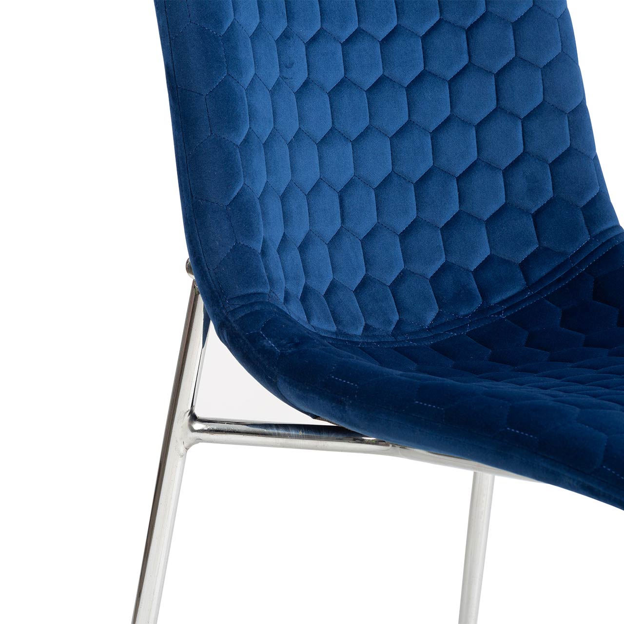 Zula Dining Chair Blue Chrome Legs