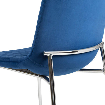 Zula Dining Chair Blue Chrome Legs