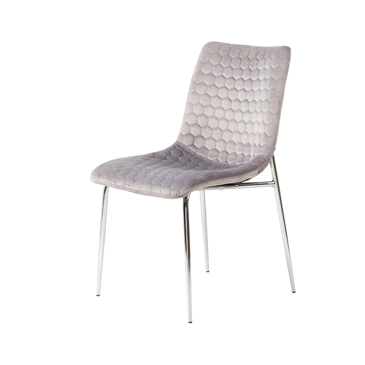 Zula Dining Chair Grey Chrome Legs