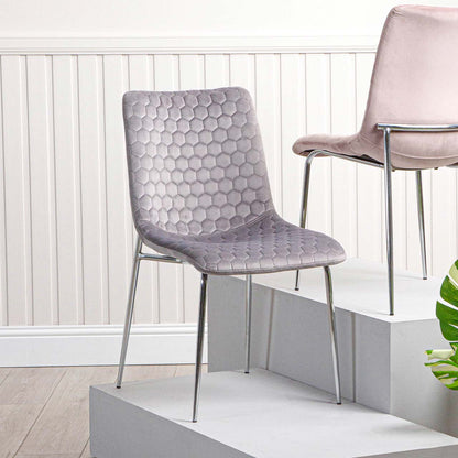 Zula Dining Chair Grey Chrome Legs