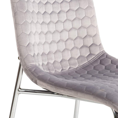 Zula Dining Chair Grey Chrome Legs