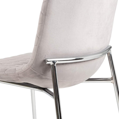 Zula Dining Chair Grey Chrome Legs