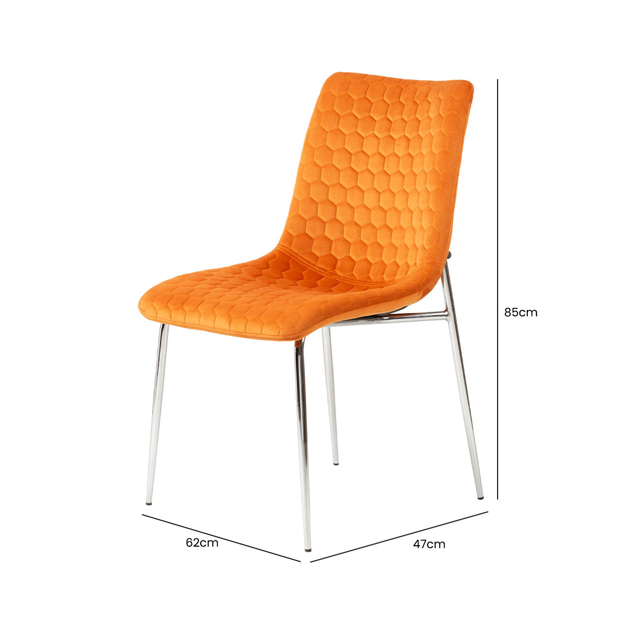 Zula Dining Chair Mustard Chrome Legs