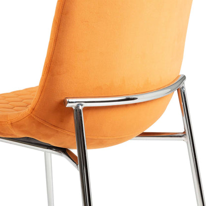 Zula Dining Chair Mustard Chrome Legs