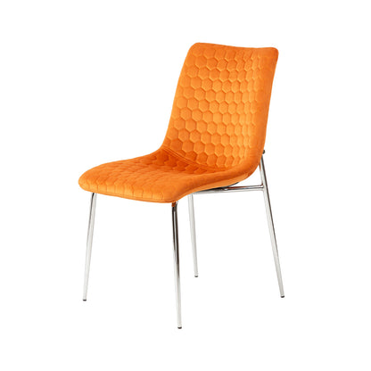 Zula Dining Chair Mustard Chrome Legs