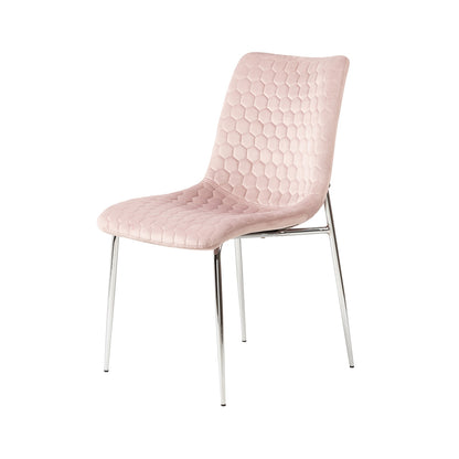 Zula Dining Chair Pink Chrome Legs