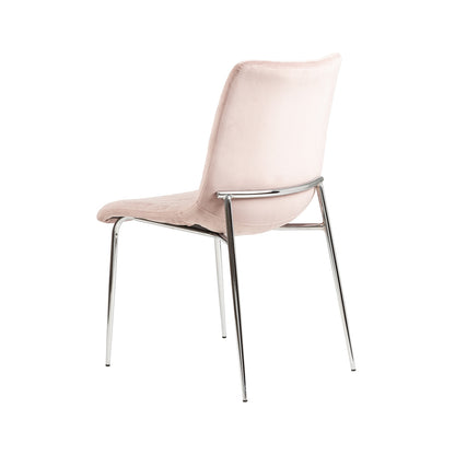 Zula Dining Chair Pink Chrome Legs