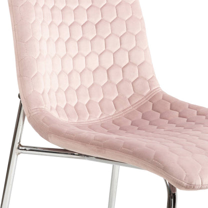 Zula Dining Chair Pink Chrome Legs