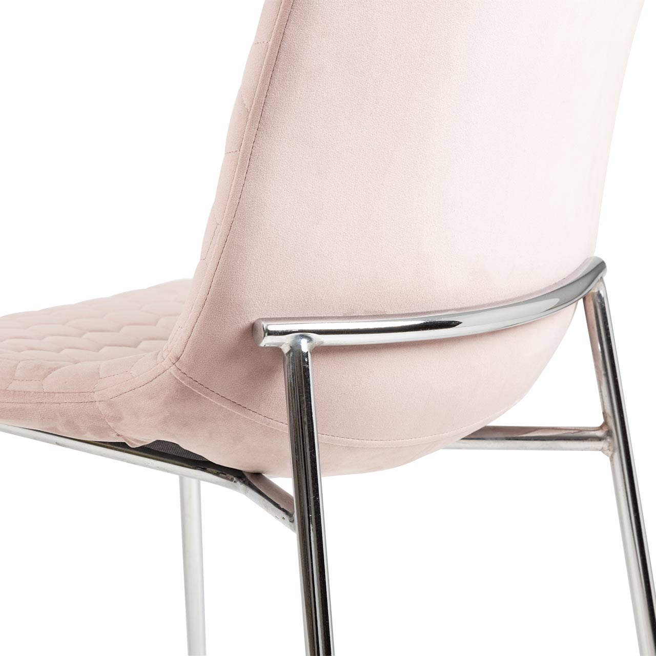 Zula Dining Chair Pink Chrome Legs