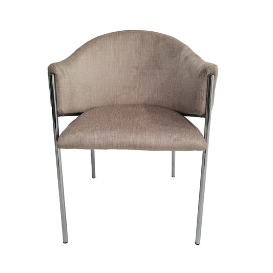 Louis Taupe Patterned Velvet Dining Chair