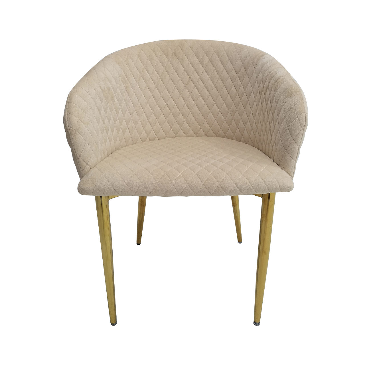 Cade Cream Velvet Dining Chair with Gold Legs