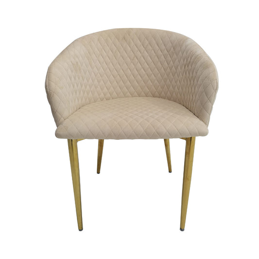 Cade Cream Velvet Dining Chair with Gold Legs