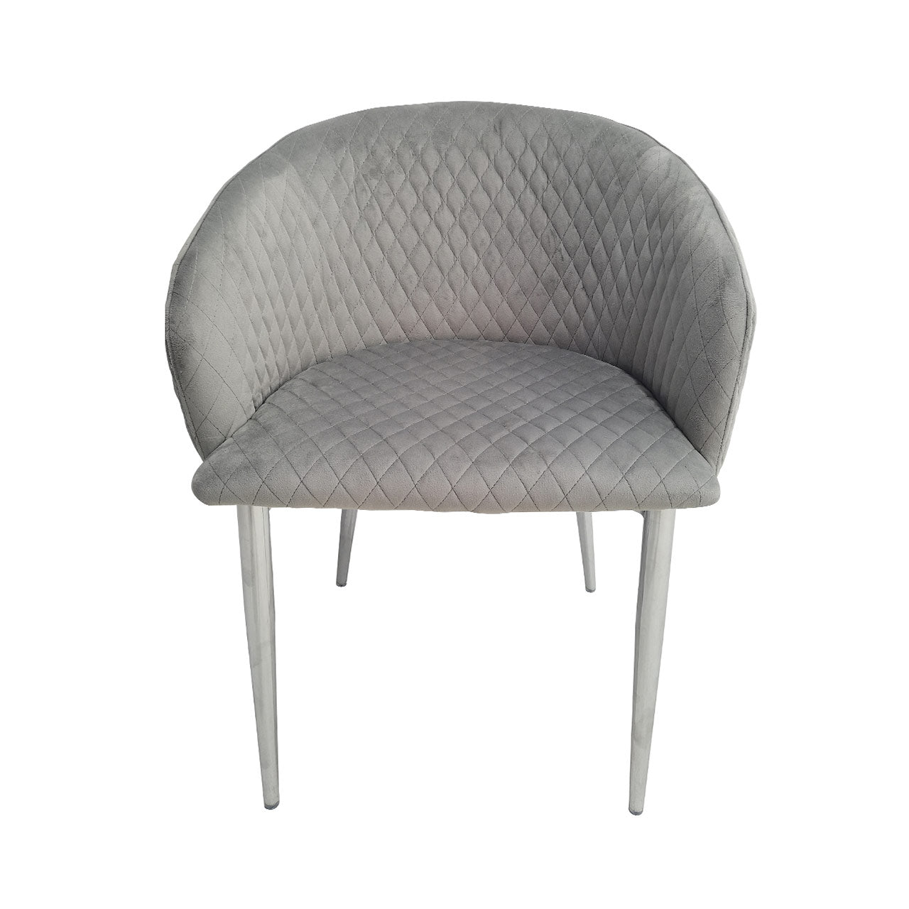 Cade Grey Velvet Dining Chair with Chrome Legs