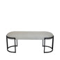 White Boucle Bench with Black Legs - KD