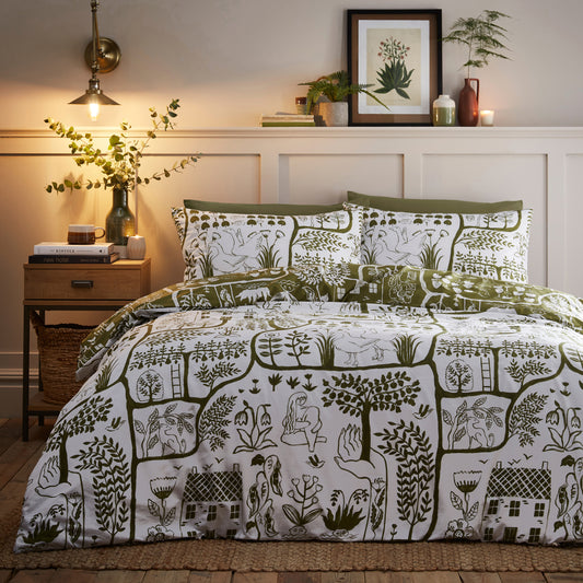 FRIDA SINGLE DUVET SET MOSS